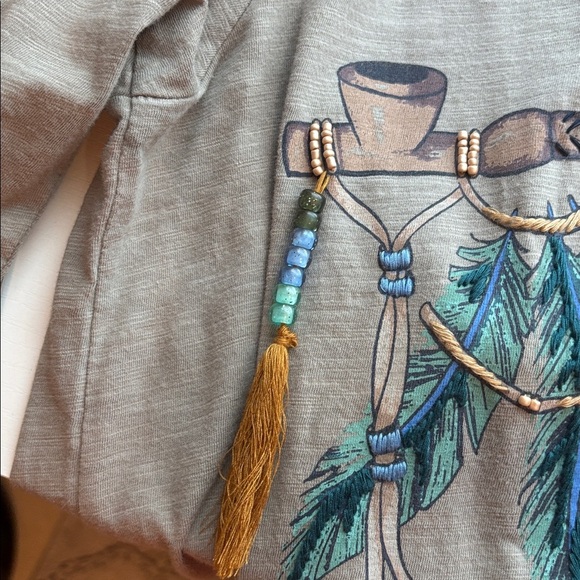 Double D Ranch Gray Fringe Long Sleeve Top - Picture 4 of 6